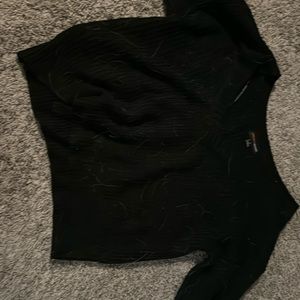 Cropped black v-neck sweater